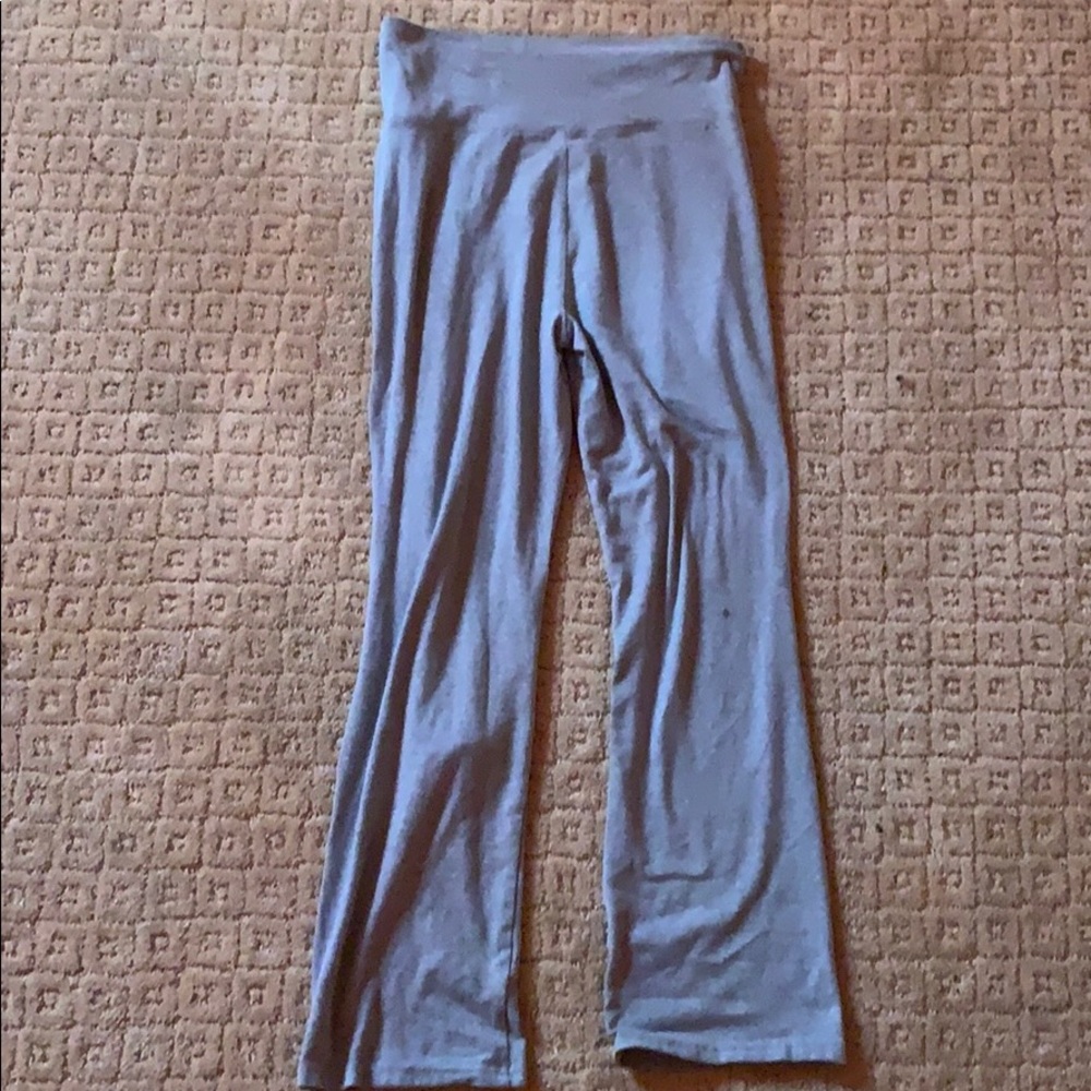 gray yoga pants , gray flare pants